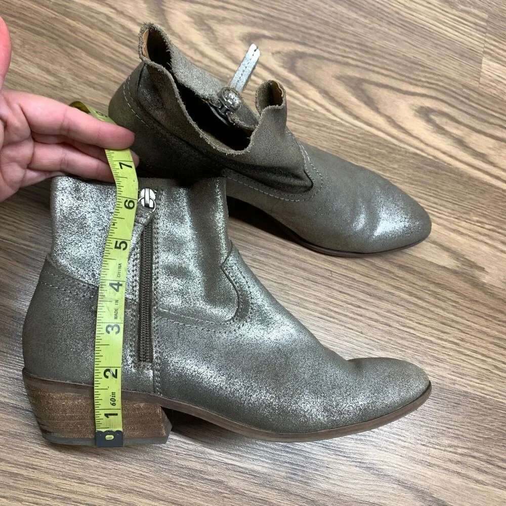 Frye zip metallic